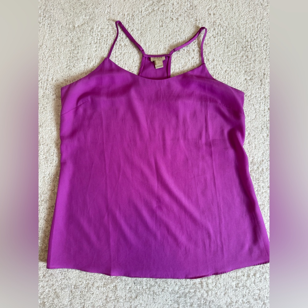 J. Crew Pink and Purple Fitted Sleeveless Tank Top